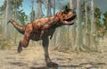 Carnotaurus scene from the Cretaceous era 3D illustration