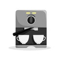 Carob coffee machine for home. Flat vector illustration