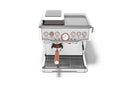 Carob espresso coffee maker with capacity for coffee 3d render illustration on white background with shadow