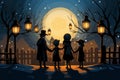 Carolers by Lamplight - Generative AI