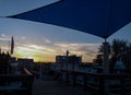 Carolina Beach Boardwalk at Sunset Royalty Free Stock Photo