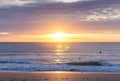 Carolina Surfer at Early Atlantic Sunrise Royalty Free Stock Photo