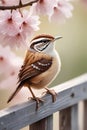 Carolina Wren amid Cherry Blossoms