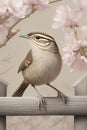 Carolina Wren Japanese Cherry Blossom Dream