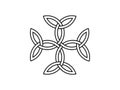 Carolingian cross. Triquetra symbol. Vector