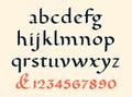Carolingian Minuscule Alphabet Calligraphy Royalty Free Stock Photo