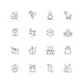 Carols line icons collection. usic, Singing, Tradition, Christmas, Joy, Harmony, Festivity vector and linear