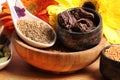 Carom and black cardamon spice Royalty Free Stock Photo