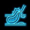 carotid endarterectomy neon glow icon illustration