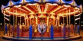 Carousel in amusement park. Extremely detailed and realistic high resolution concept design Royalty Free Stock Photo