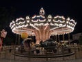 Carousel in the amusement park at night Royalty Free Stock Photo