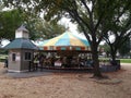 Carousel in amusement park at Washington Cc, close to the George Washington Monument