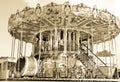 Carousel, carrousel, roundabout, nostalig merry-go-round, sepia color Royalty Free Stock Photo