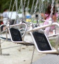 Carousel children's seats run fast at children's amusement park