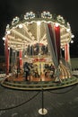 Carousel on Christmas market in Moscow, Russia by night