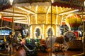 Carousel at night at the Christmas market in Sibiu, Romania