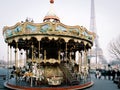 Carousel and Eiffel Tower in Paris, France