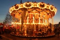 Carousel in the evening at the Christmas market