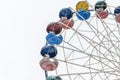 Carousel Ferris wheel in amusement park isolated on white background Royalty Free Stock Photo