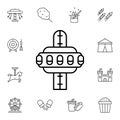 Carousel, free fall flat vector icon in amusement pack Royalty Free Stock Photo