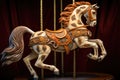 carousel horse showcasing detailed saddle and stirrups