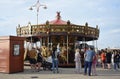 Carousel horses for children, in Scheveningen. Royalty Free Stock Photo