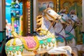 Carousel horses at the fun fair, luna park Royalty Free Stock Photo