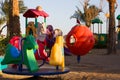 Carousel with horses for small children Royalty Free Stock Photo