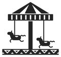 Carousel icon. Horse merry-go round carnival ride