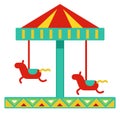 Carousel icon. Horse riding attraction. Amusement park icon