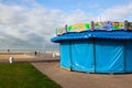 Carousel for Kids on the empty beach in Le Havre