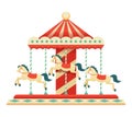 Carousel. Merry go round. Vector clipart isolated on white background Royalty Free Stock Photo