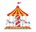 Carousel. Merry go round. Vector clipart isolated on white background Royalty Free Stock Photo