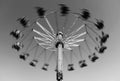 Carousel in motion in theme park