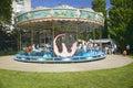 Carousel in a park in Paris, France