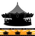 Carousel Ride Silhouette Ticket Isolated Royalty Free Stock Photo