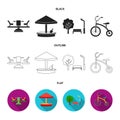 Carousel, sandbox, park, tricycle. Playground set collection icons in cartoon style vector symbol stock illustration web Royalty Free Stock Photo