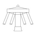 Carousel with seats on chains for children. Amusement park.Amusement park single icon in outline style vector symbol