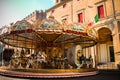 Carousel in the square in Rimini