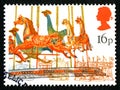 Carousel UK Postage Stamp Royalty Free Stock Photo