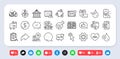 Carousels, Currency rate and Heartbeat line icons pack. For web app. Social media icons. Vector