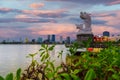 Carp Dragon Statue or Ca Chep Hoa Rong. Landmark and popular. Da Nang, Vietnam, 13 November 2022 Royalty Free Stock Photo