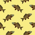 carp seamless pattern. gold fish seamless pattern vector illustration Royalty Free Stock Photo