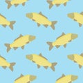 carp seamless pattern. gold fish seamless pattern vector illustration Royalty Free Stock Photo