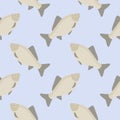 carp seamless pattern. gold fish seamless pattern vector illustration Royalty Free Stock Photo