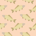 carp seamless pattern. gold fish seamless pattern vector illustration Royalty Free Stock Photo