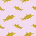 carp seamless pattern. gold fish seamless pattern vector illustration Royalty Free Stock Photo