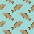 carp seamless pattern. gold fish seamless pattern vector illustration Royalty Free Stock Photo