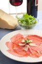 Carpaccio with parmesan cheese