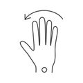 Carpal tunnel syndrome, line icon, tilt of the palm to the left and right Royalty Free Stock Photo